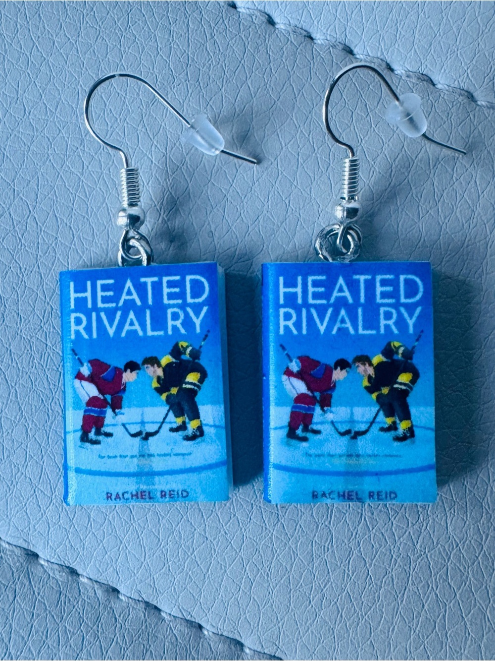 Heated Rivalry Book Cover Earrings — Blue